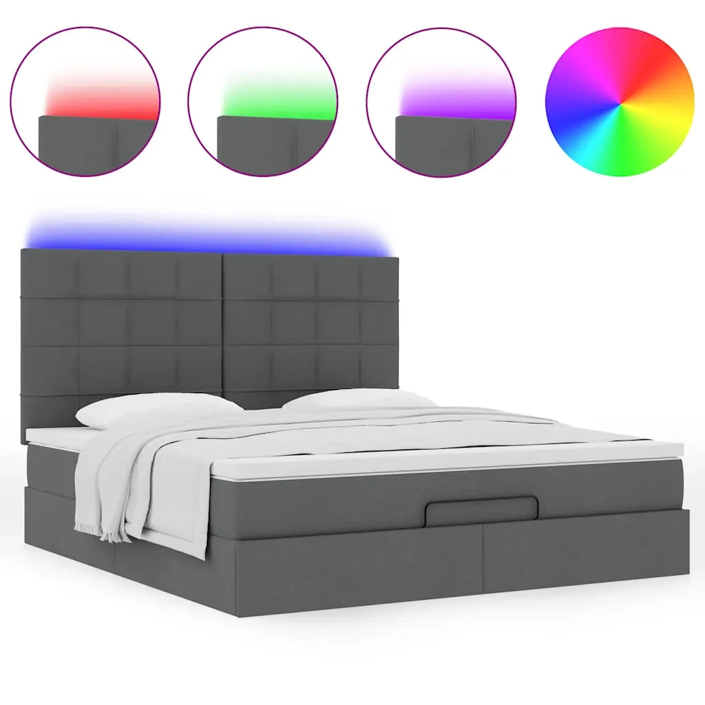 Struttura Letto Pouf con Materasso 180x200 cm in Tessuto 3314025