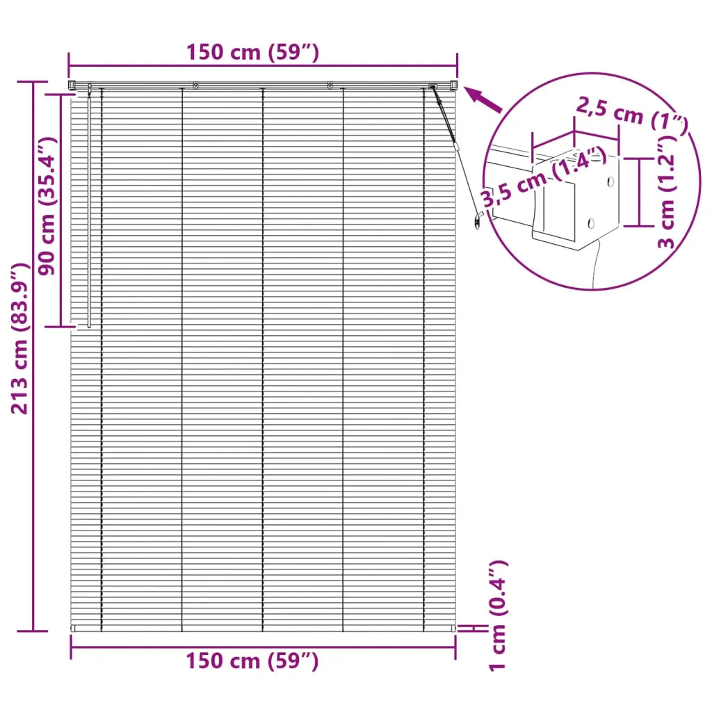Tenda Veneziana Nero 213 x 150 cm PVC 42003756