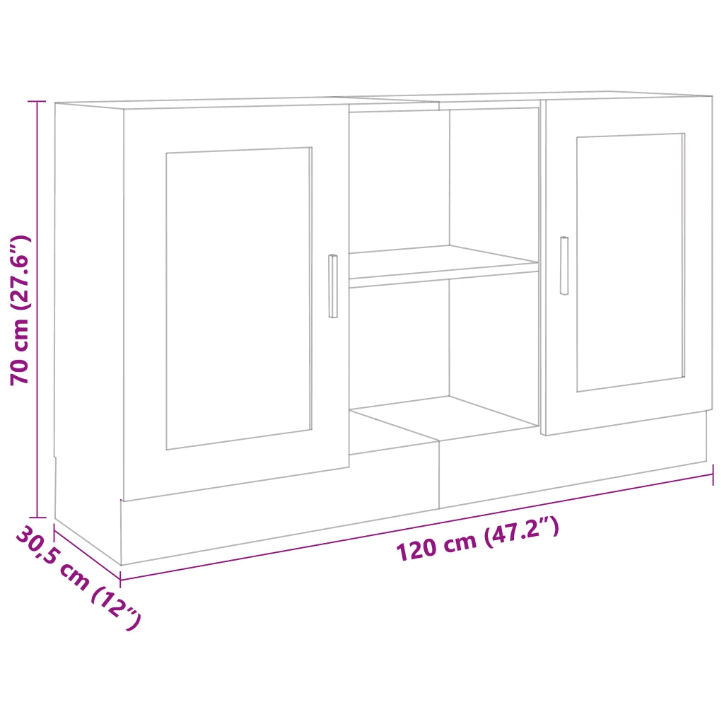 Credenza Rovere Sonoma 120x30,5x70 cm in Legno Multistrato 802780