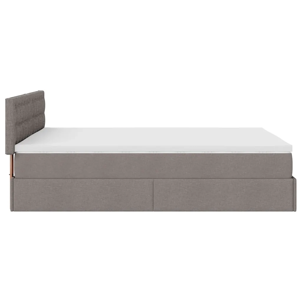 Pouf Letto con Materasso Tortora 140x190 cm in Tessuto 3311626
