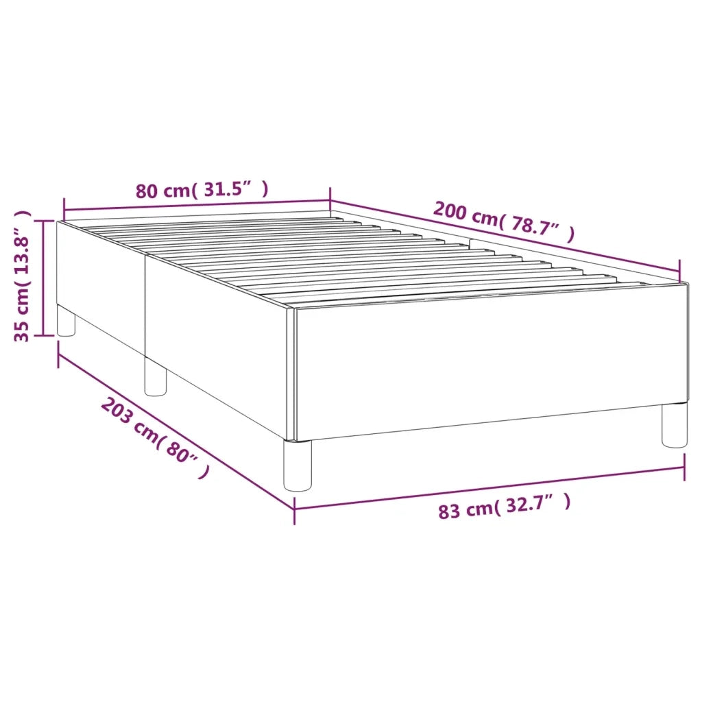 Letto singolo | Letto per adulti | Giroletto senza Materasso Grigio Scuro 80x200 cm Tessuto