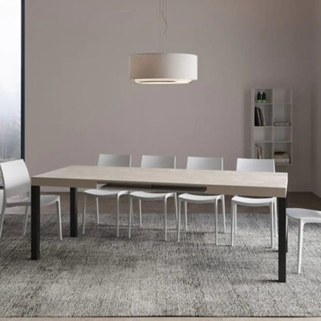 Tavolo allungabile 120/380x90 cm Everyday Premium cashmere gambe antracite