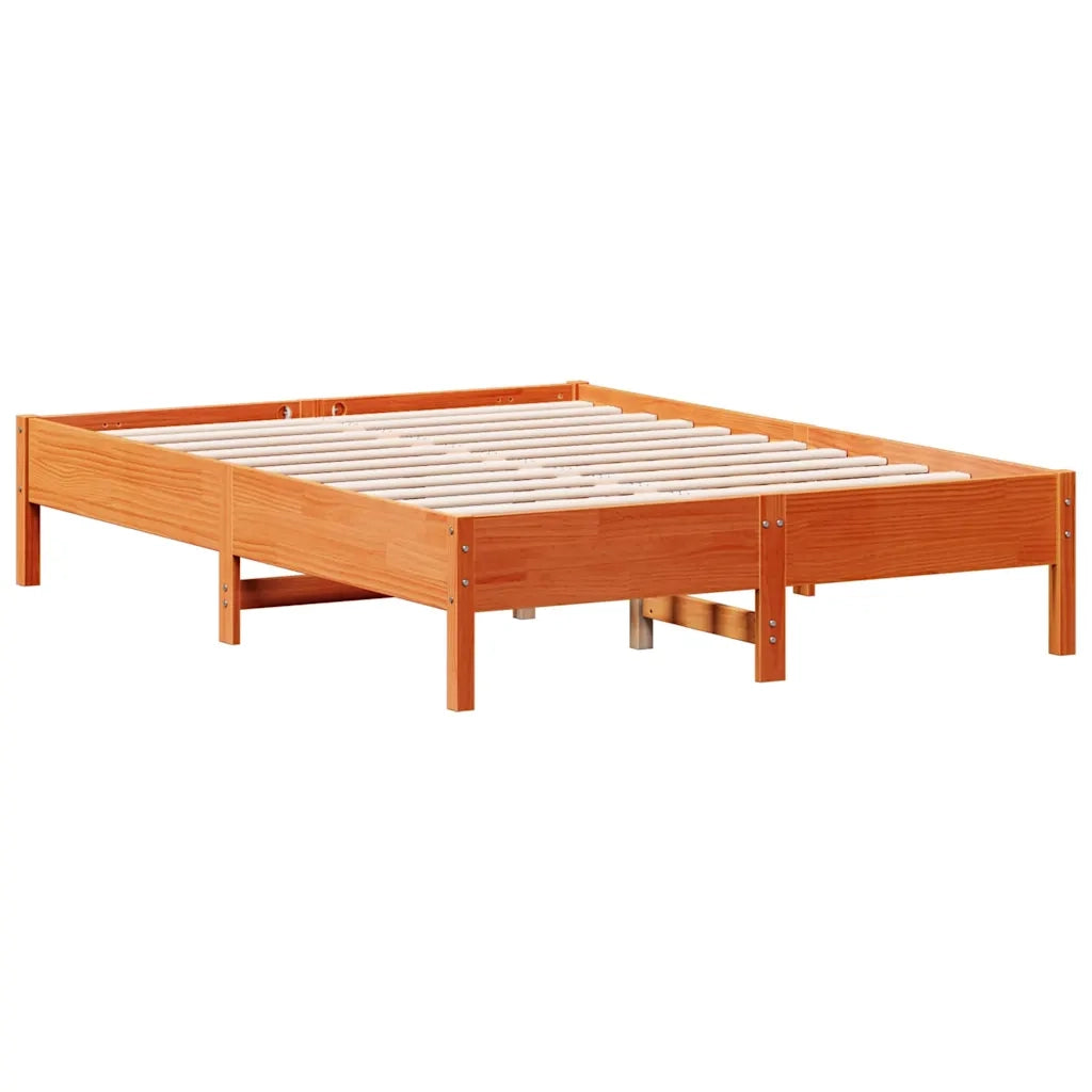 Letto senza Materasso Marrone Cera 120x190 cm in Legno di Pino 842725