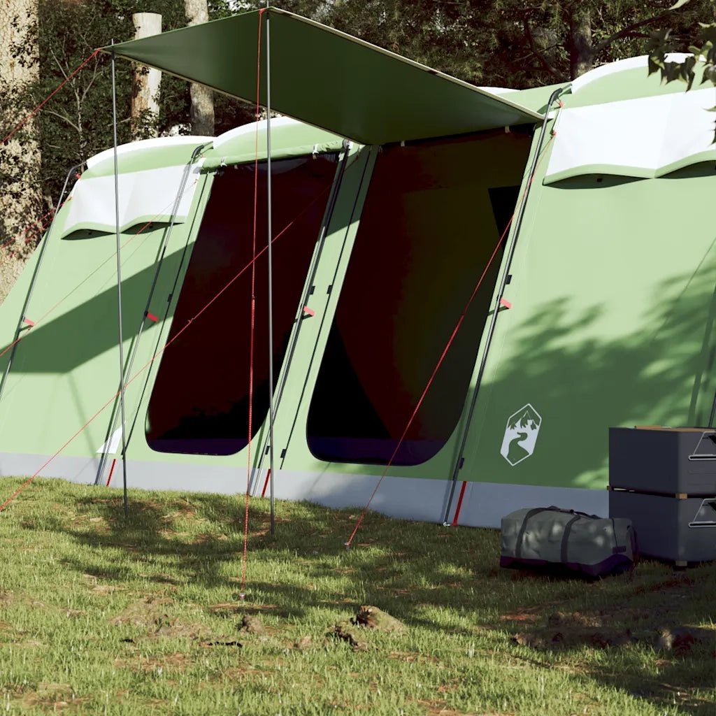 Tenda Familiare a Tunnel per 8 Persone-Tenda da campeggio Verde Impermeabile 408041