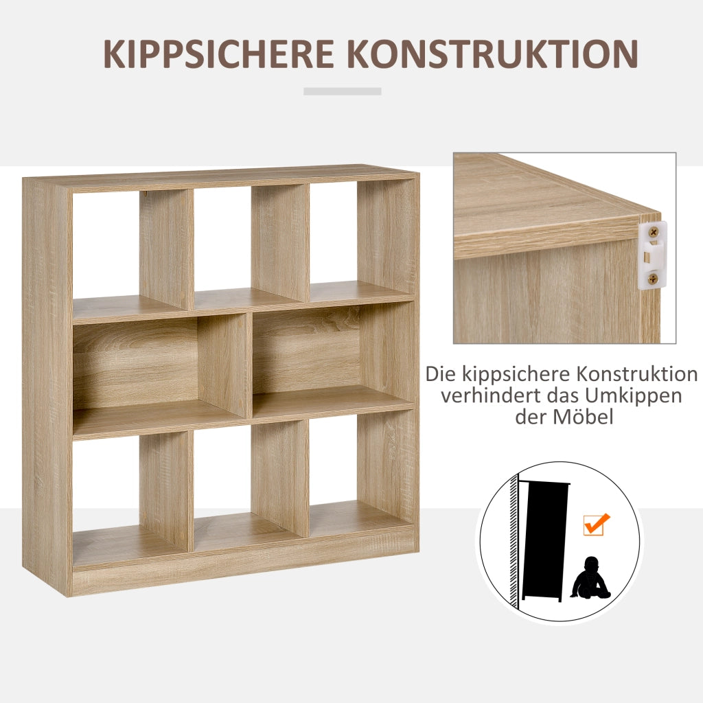 Libreria Scaffale 8 Ripiani ¨C Minimal ¨C 97.5x30x100 cm Quercia
