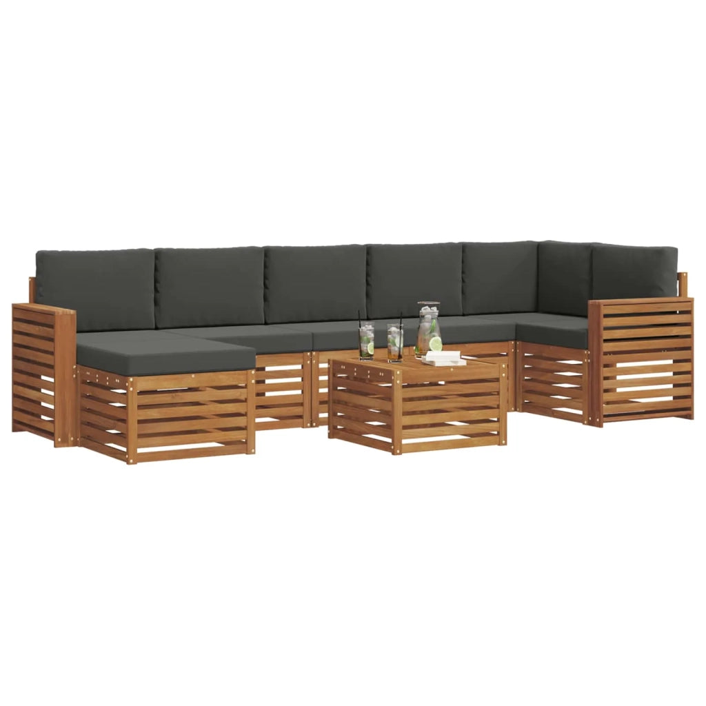 Set divano sezionale con cuscino 8 pcs Naturale e Antracite 3375217