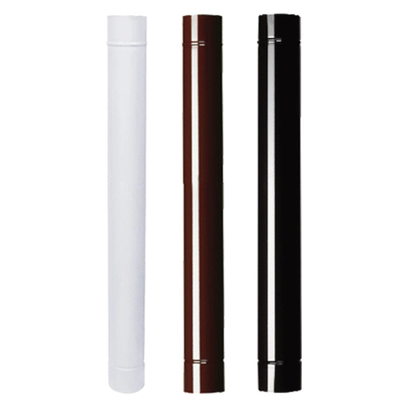 Tubo smaltato per stufe, diametro 100 mm, lunghezza 10 cm, colore marrone.