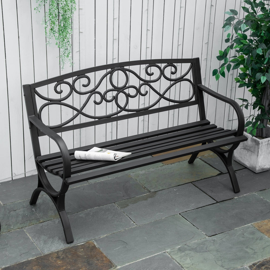 Panchina da Giardino 2 Posti Vintage ¨C Minimal ¨C Ferro Nero