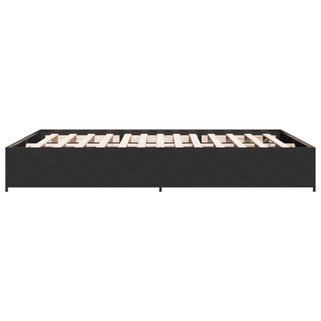 Giroletto Nero 135x190 cm in Legno Multistrato e Metallo 3279857