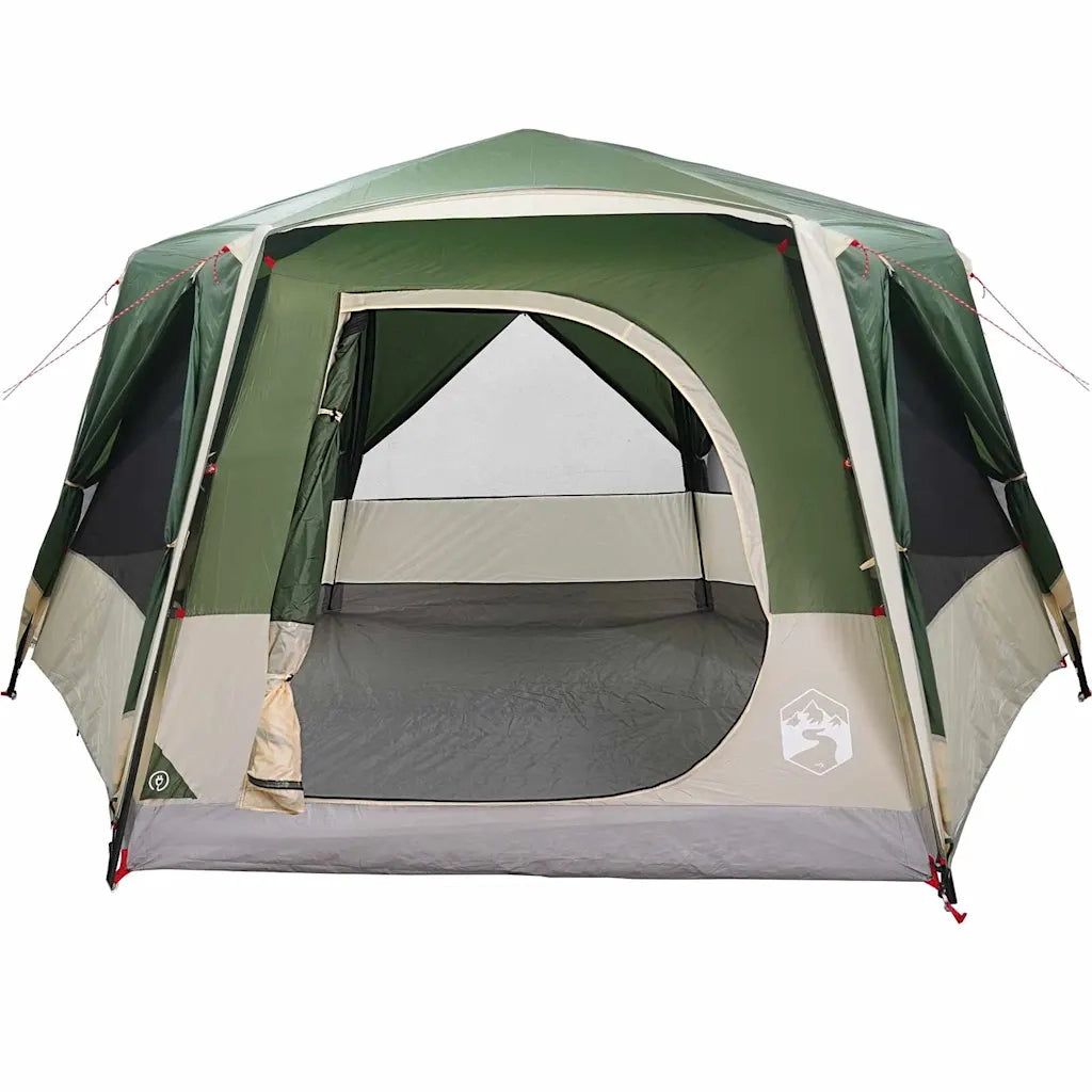 Tenda Cabina 7-Persone con tetto-Tenda da campeggio Verde 400 x 350 x 212 cm