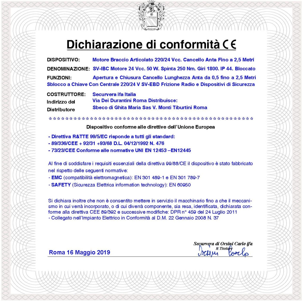KIT MOTORE A BRACCIO ARTICOLATO 230/24 V CANCELLO AUTOMATICO ANTA BATTENTE DA 0,5 A 2,5 MT CENTRALE 3 RADIOCOMANDI FOTOCELLULE FARO