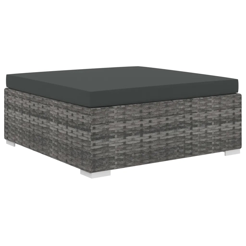 Set Divani da Giardino 5 pz con Cuscini in Polyrattan Grigio 46783