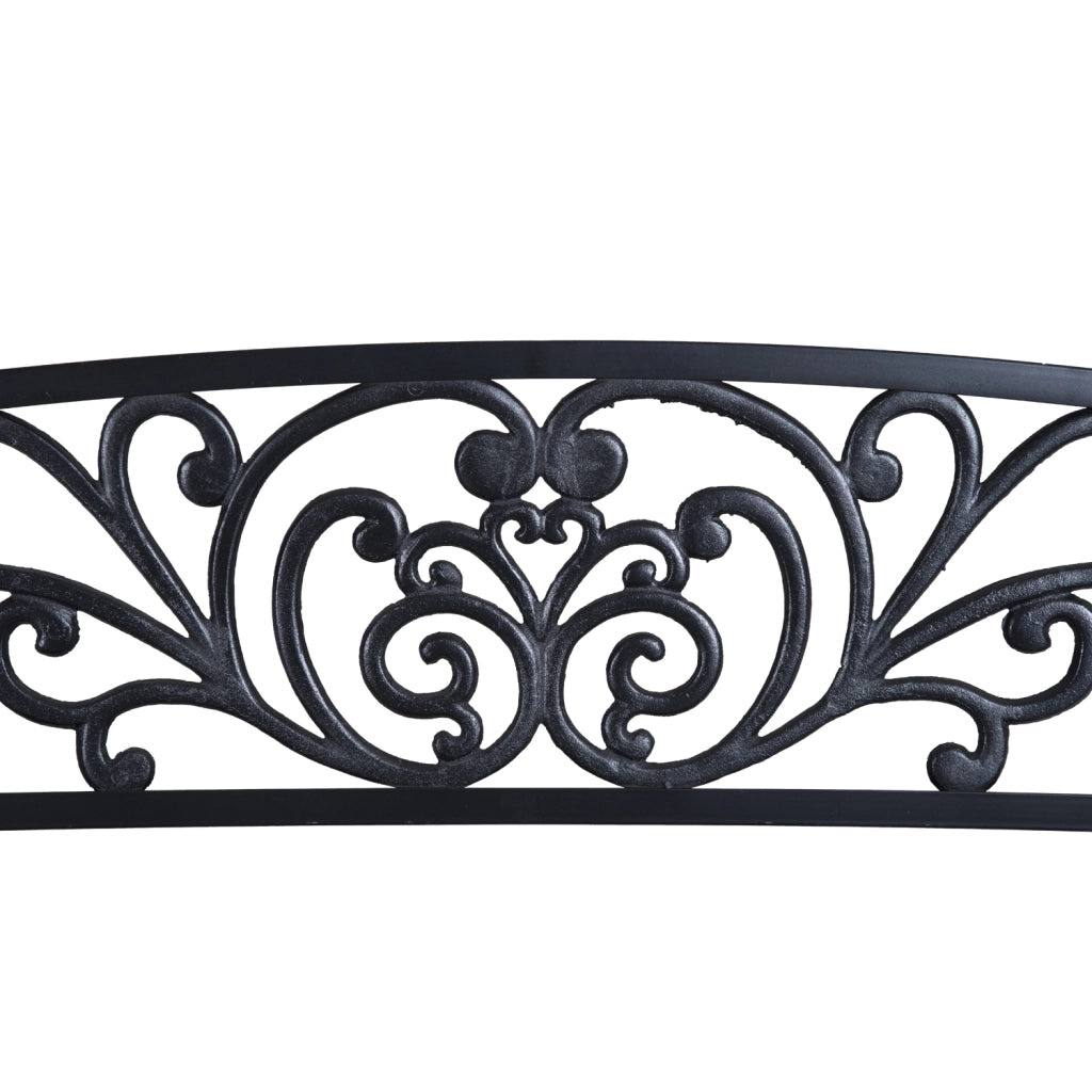 Panchina da Giardino ¨C Zephmum ¨C Acero Fuso Nero 2 Posti 127x60x87 cm