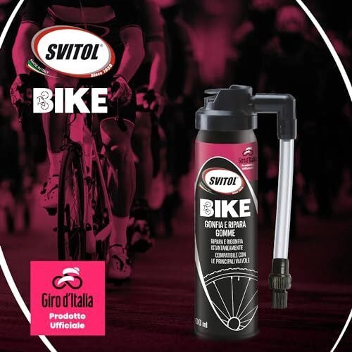 Svitol 4379 Bike Gonfia e Ripara Gomme 100 ml Valvole Schrader Presta Dunlop Pneumatici fino a 29''