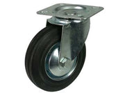 RUOTE INDUSTRIALI IN GOMMA CON PIASTRA GIREVOLE  ø mm.200 piastra mm.135x105    QUALITY