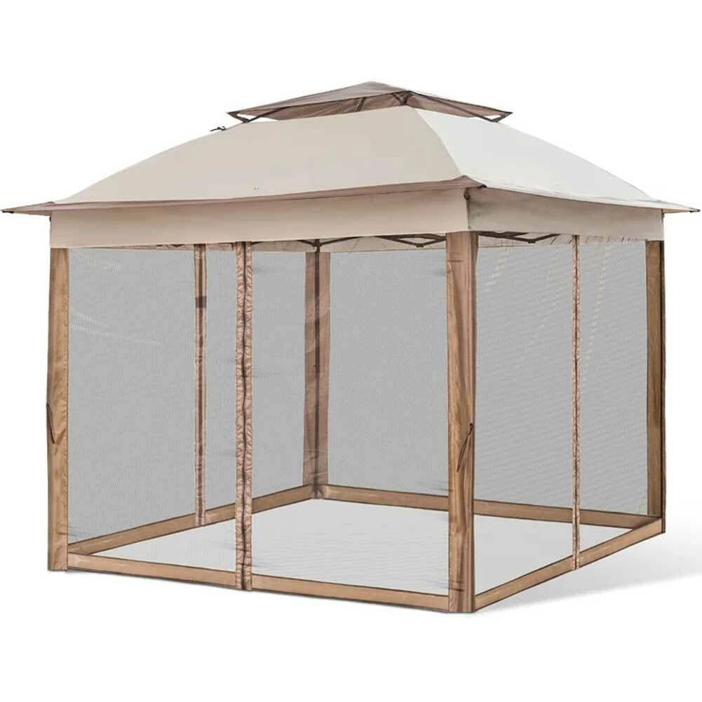 Gazebo 3x3 Mt Pieghevole Impermeabile con Tende Zanzariere e Borsa x trasporto