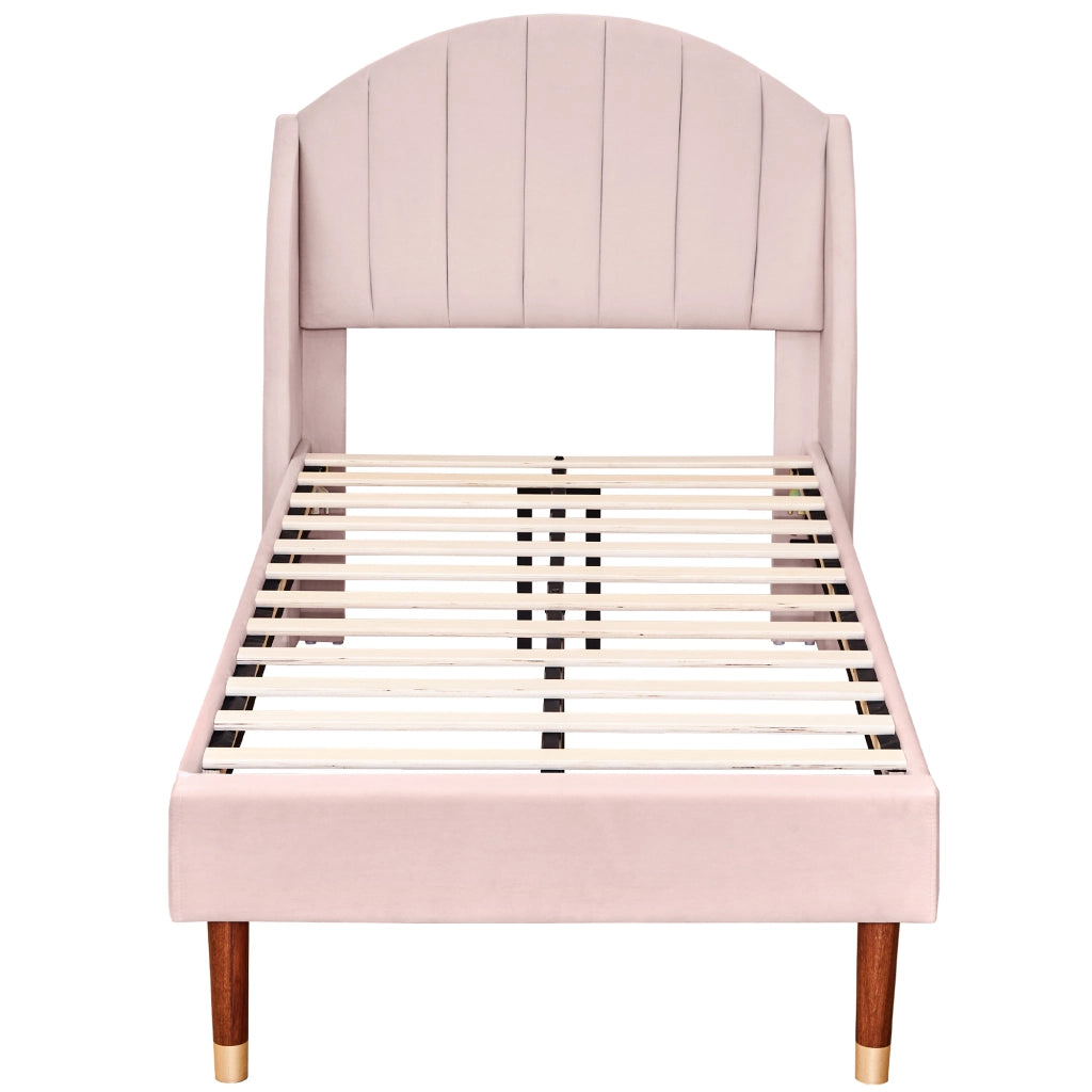 letto imbottito velluto rosa 90 x 200 cm