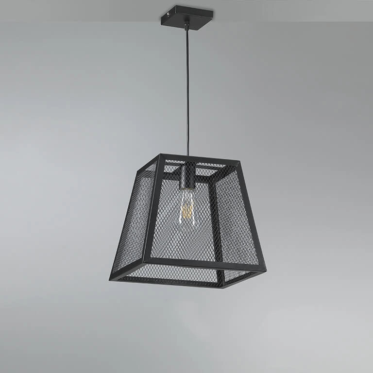 4883/S - Lampadario In Sospensione Oscar 1Xe27 Rete Col.Nero 