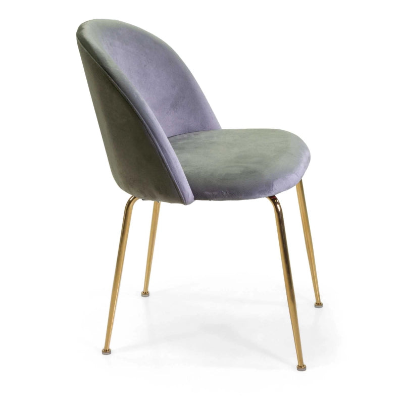 Sedia velluto Sammi grigio struttura oro cm 50x57h47/77,5