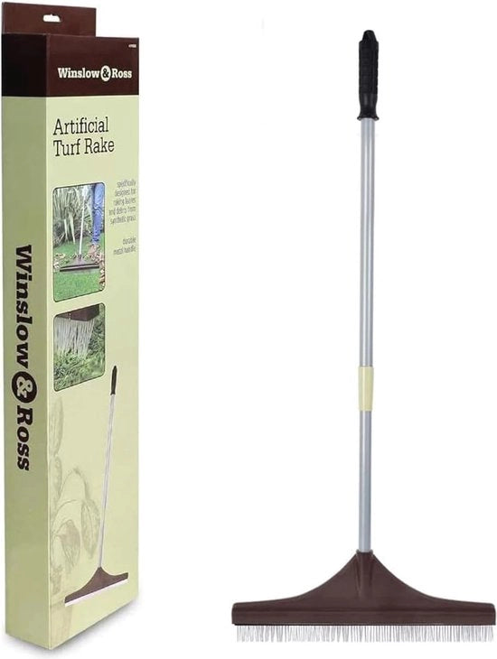 Raschiatore e Rake Mano con Manubrio Telescopico in Acciaio - Rake per Tappeti Finti con Lama Plastica Rake Combisistema Raschiatore per Prato