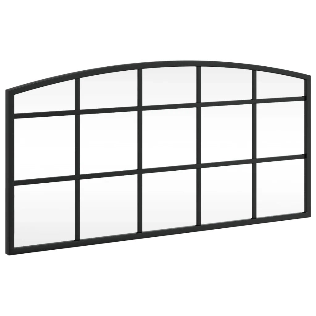 Specchio da Parete-Specchio a muro Nero 60x30 cm Arco in Ferro