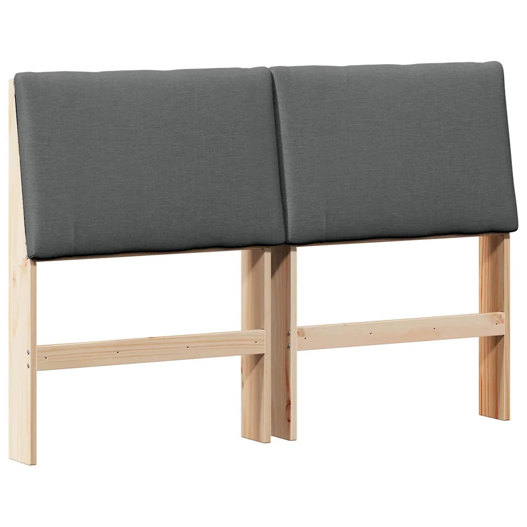 Testiera | Testata imbottita Grigio scuro 150 cm Pino massello