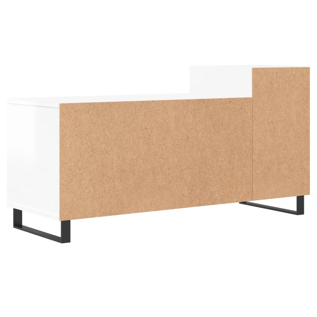 Mobile TV | Armadietto TV | Mobile Porta TV Bianco Lucido 100x35x55 cm in Legno Multistrato
