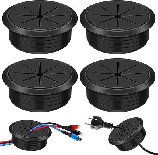 Cavi Doorvoer Flessibile - 4 Pezzi - Nero - Plastica