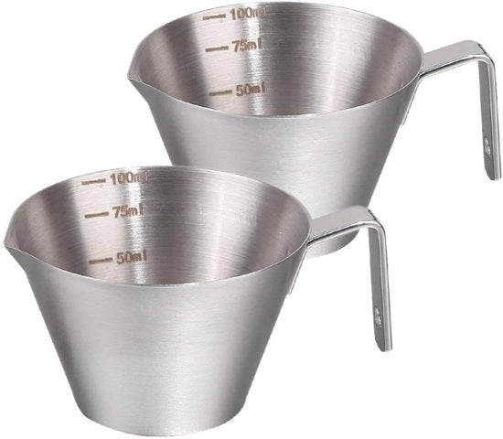 Ciotola per caffè espresso 100ml - Acciaio inossidabile - Manico ergonomico - Ampio - Leggero - Facile da pulire