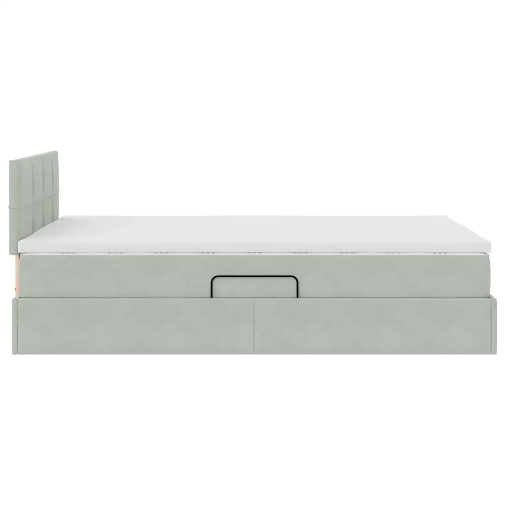 Letto con Contenitore Grigio chiaro 120 x 200 cm Velluto 3370749