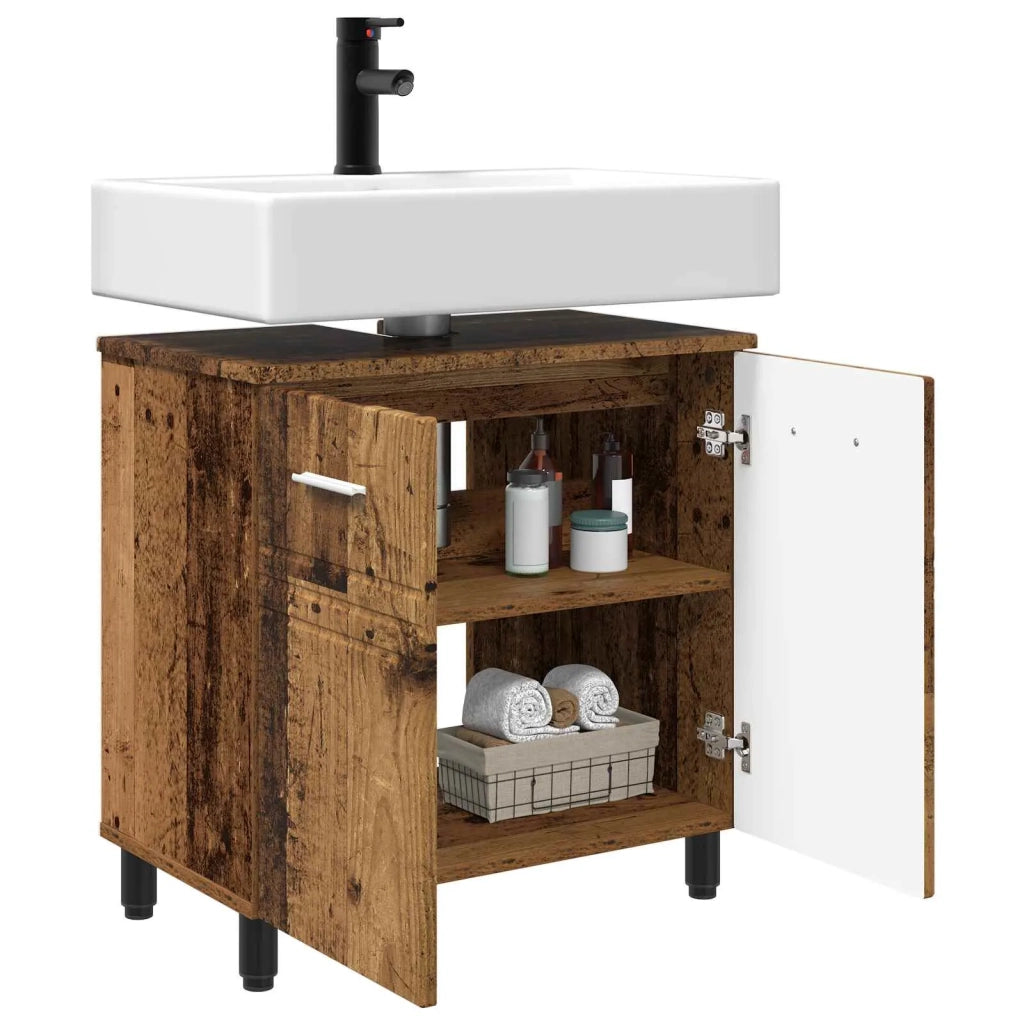 Mobiletto da bagno Legno antico 60 x 35 x 60 cm 889413