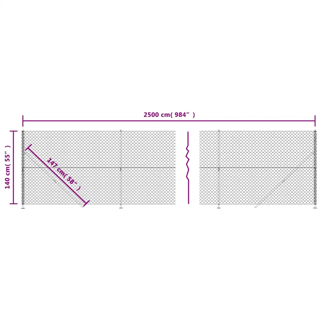 Recinzione da Giardino | Recinzione a Rete con Flangia Verde 1,4x25 m