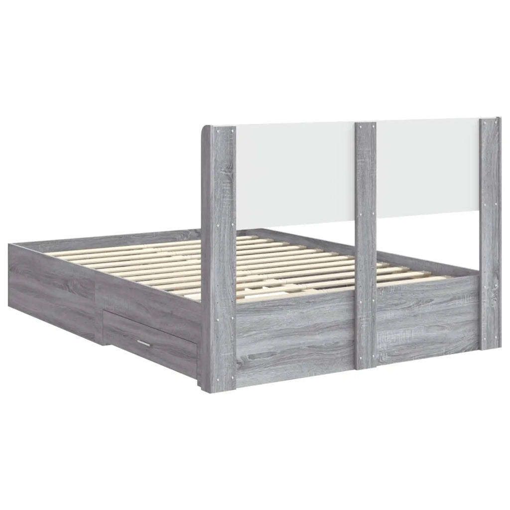 Struttura del letto con stoccaggio e testata Sonoma grigio 3414488