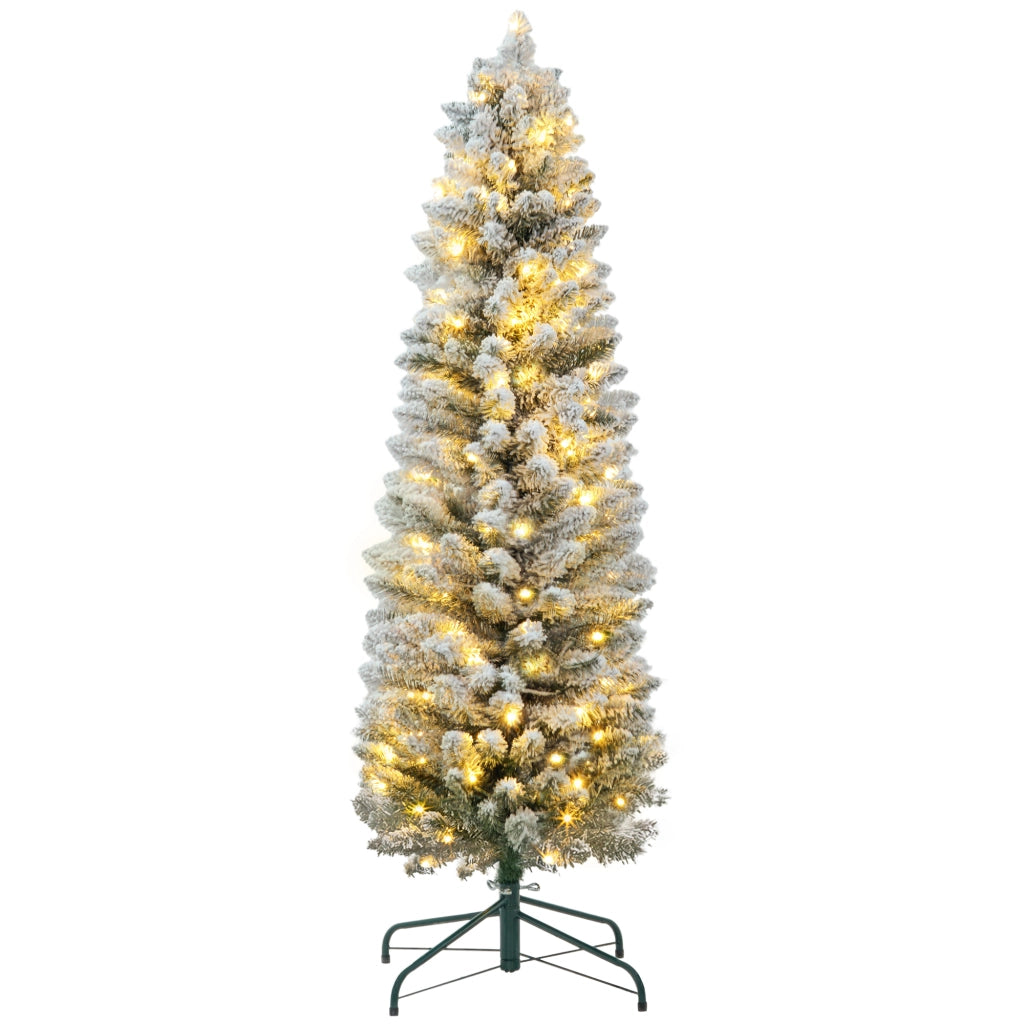Albero di Natale Artificiale con Luci LED ¨C zephmum ¨C Verde e Bianco 150 cm