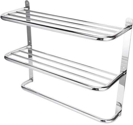 Maniglione per Asciugamani a Muro - In Acciaio Inossidabile - Pieghevole - Multifunzionale - Installazione Facile - 53,98x44,45x21,08 cm - Pieghevole Maniglione per Asciugamani