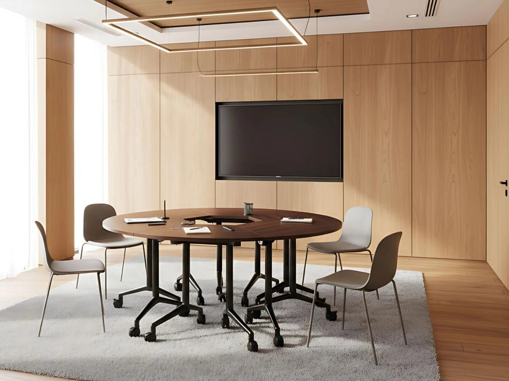 Scrivania pieghevole moderna ad angolo con rotelle 90 x 64 cm Struttura in metallo marrone scuro Design moderno