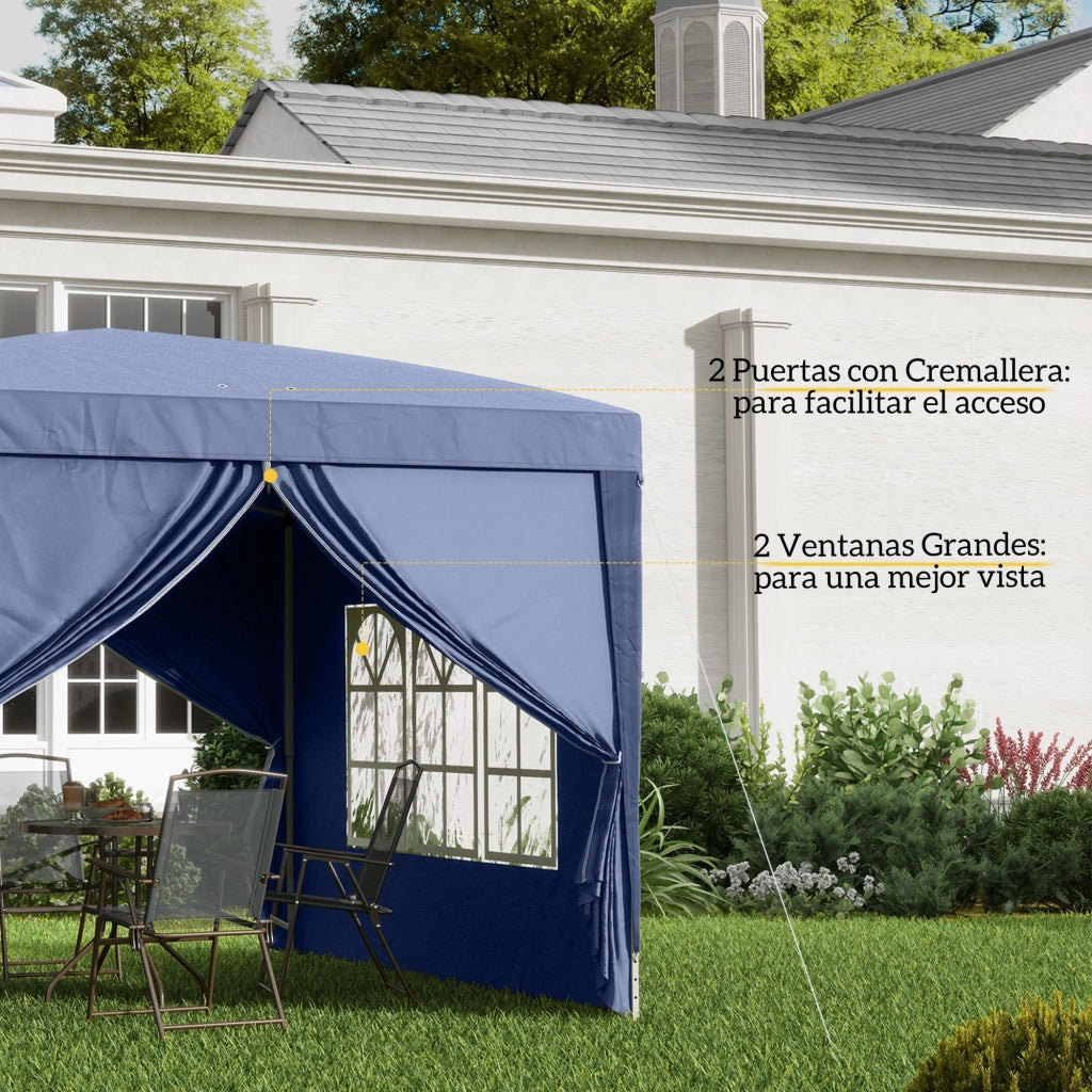 Carpa da Giardino Pieghevole 3x3 m ¨C zephmum ¨C Blu