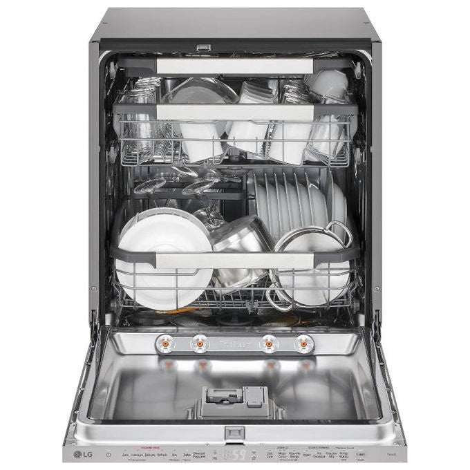 LG lavastoviglie da incasso DB476TXSW, 14 coperti, 60 cm, classe A, QuadWash, TrueSteam, Wi-Fi, 43 dB