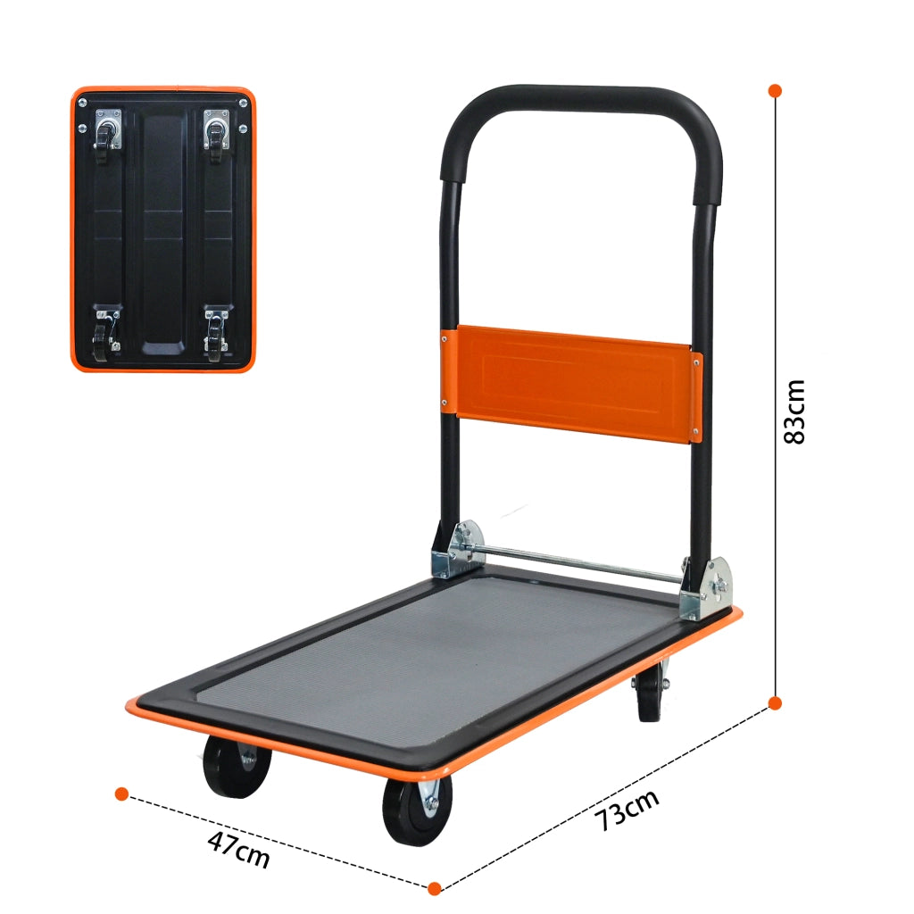 Carrello a piattaforma, portata utile 150 kg, carrello manuale a piattaforma, ruote piroettanti a 360 gradi, pieghevole per carico e stoccaggio, magaz