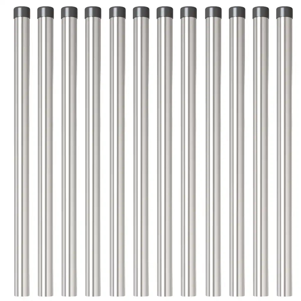 Palo della recinzione 12 pcs Argento 50 cm 42012774