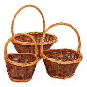 Set di 3 cestini in vimini marrone