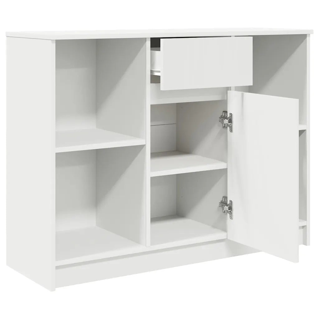 Credenza | Madia | Buffet da pranzo | Armadio da pranzo con Cassetto Bianco 101x35x76 cm in Legno Multistrato