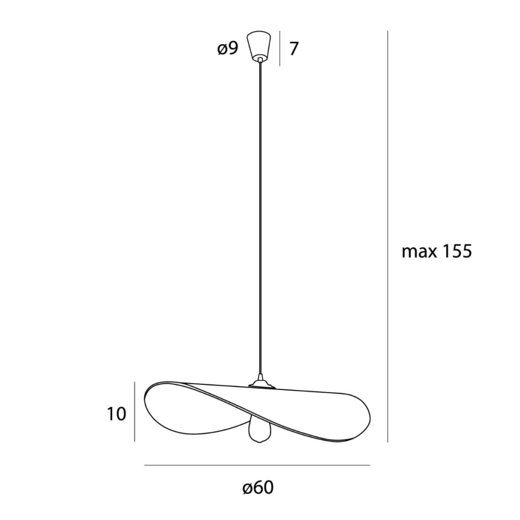 Lampada sospensione Maxlight PAN feltro crema Ø60 E27