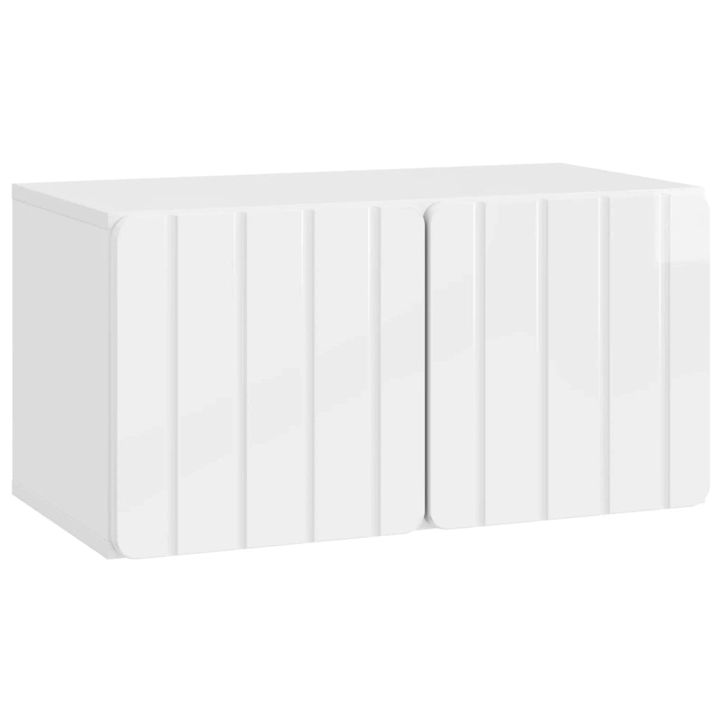 Mobile TV da Muro | Armadietto TV | Mobile Porta TV Bianco Lucido 59,5 x 31 x 30 cm