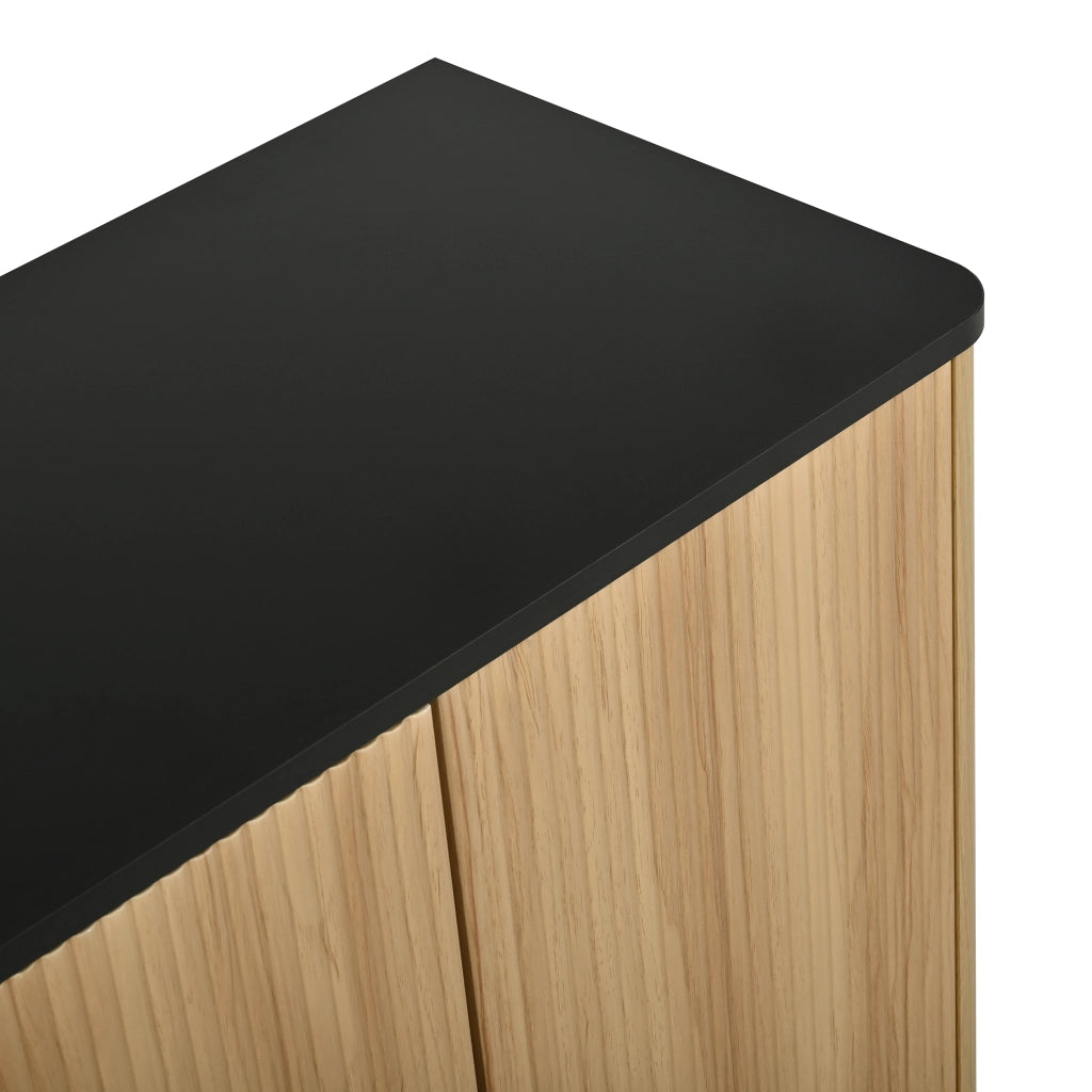 MADIA con ante effetto onde 139x40x75 cm naturale in truciolare