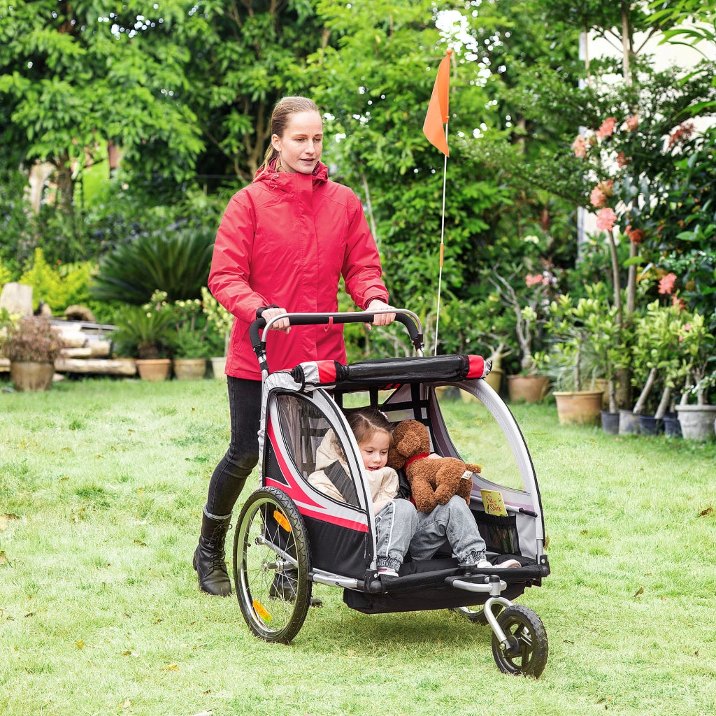 Carrello per bicicletta bambini 2 in 1 ¨C zephmum ¨C rosso