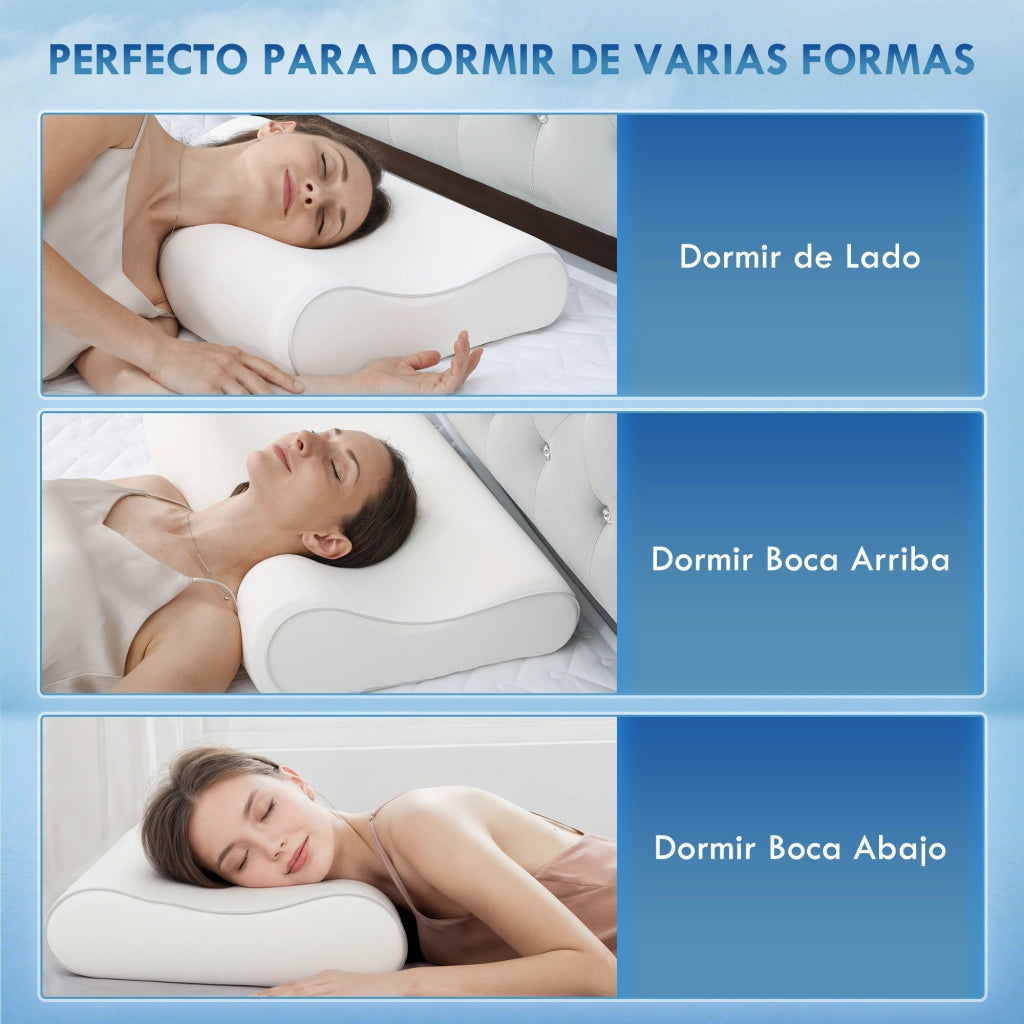 Cuscino Cervicale Ergonomico in Memory Foam ¨C zephmum ¨C Bianco