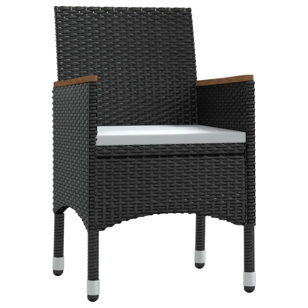Set da Pranzo da Giardino 5 pz con Cuscini Nero 3099331