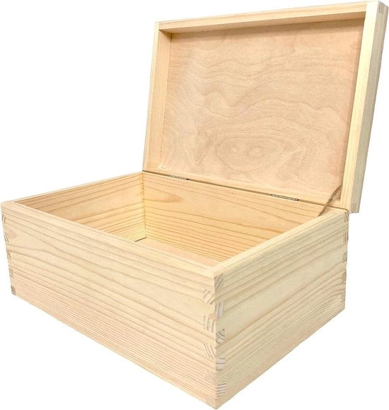 Scatola di legno per oggetti 30 x 20 x 13 cm - per uso domestico e hobby - idea di cassettino in legno - scatola di regalo in legno Cassettino in legno