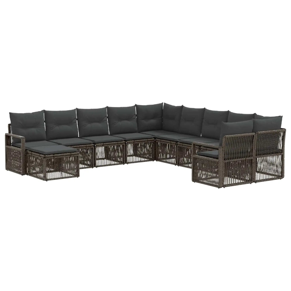 Set Divano da Giardino 11 pz Grigio polyrattan 3435911